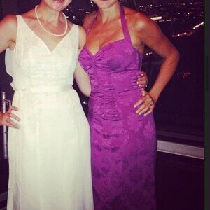 Vintage Nicole Miller Purple Silk Halter Dress